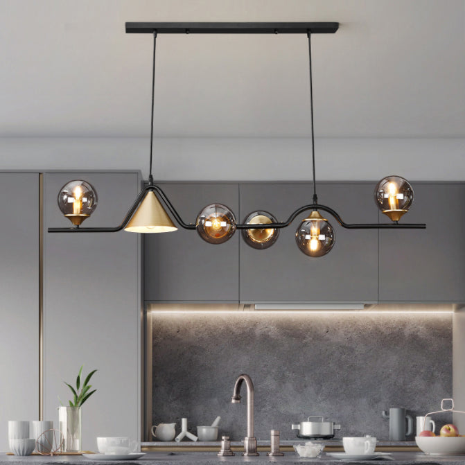 Sala da pranzo Isola Light Light Style Modern Style Isola Accensione con sfera di vetro