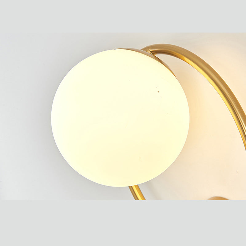 Metal Ring Minimalism Wall Light Nordic Style Glass Orb Shade Sconce Lights for Living Room Corridor