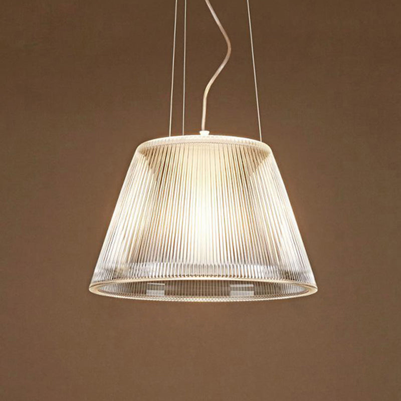 Contemporary Conical Pendant Light Clear Glass 1 Bulb Living Room Suspended Lighting Fixture