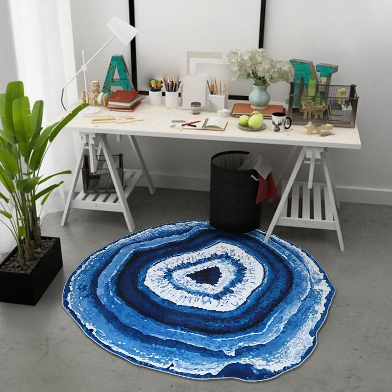 Creative Indoor Rug Polyester 3D Tree Rings Carpet Washable Rug for Living Room