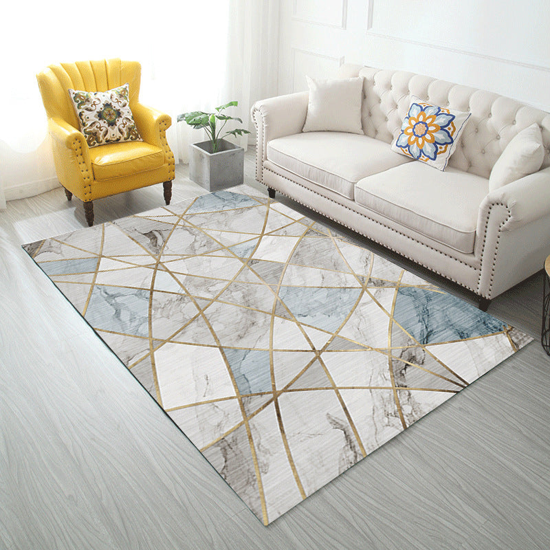 Abstract Printing Area Rug Polyester Modern Rug Non-Slip Backing Carpet for Living Room