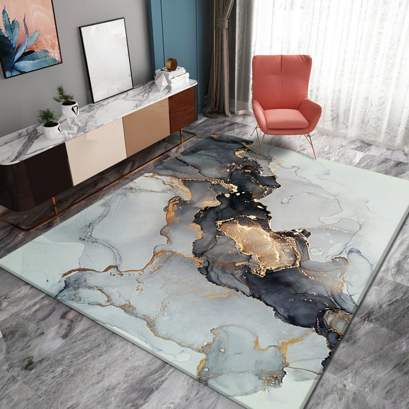 Abstract Area Rug Polyester Watercolor Indoor Rug Washable Carpet for Living Room