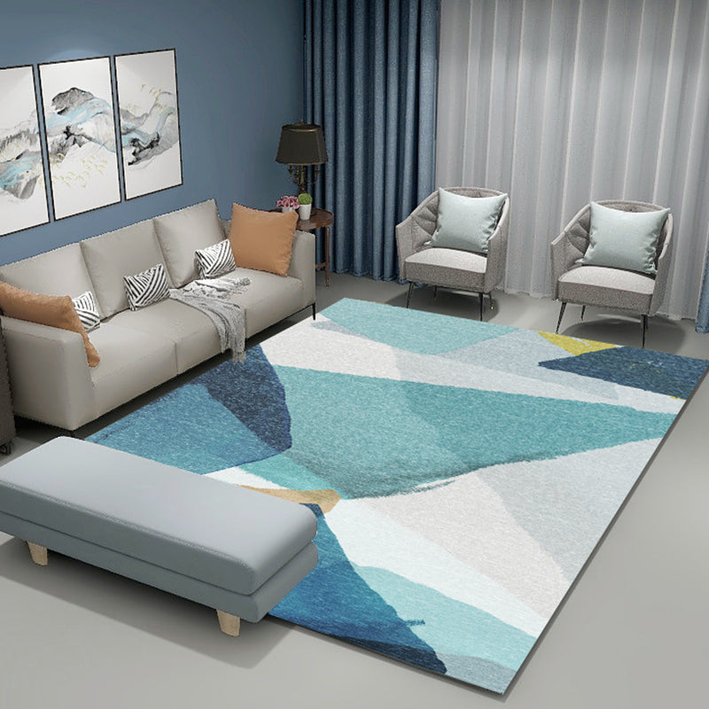 Living Room Indoor Rug Abstract Printing Area Carpet Polyester Non-Slip Backing Carpet