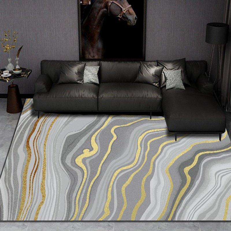 Abstract Painting Rug Polyester Area Rug Washable Carpet for Living Room, Office