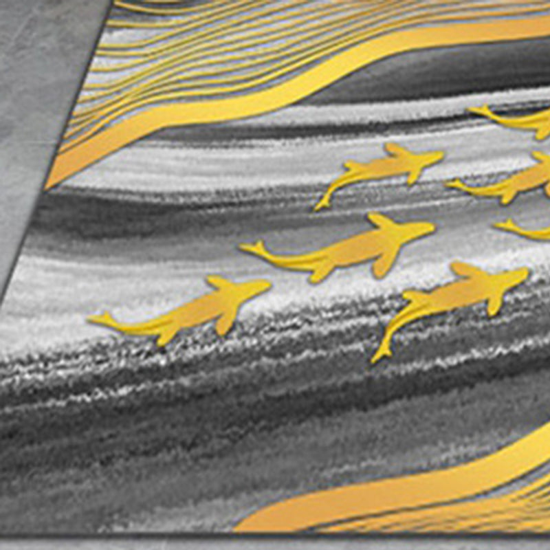 Abstract Painting Rug Polyester Area Rug Washable Carpet for Living Room, Office