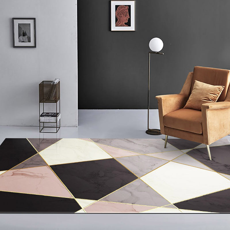 Modern Indoor Rug Abstract Printing Rug Non-Slip Backing Carpet for Living Room