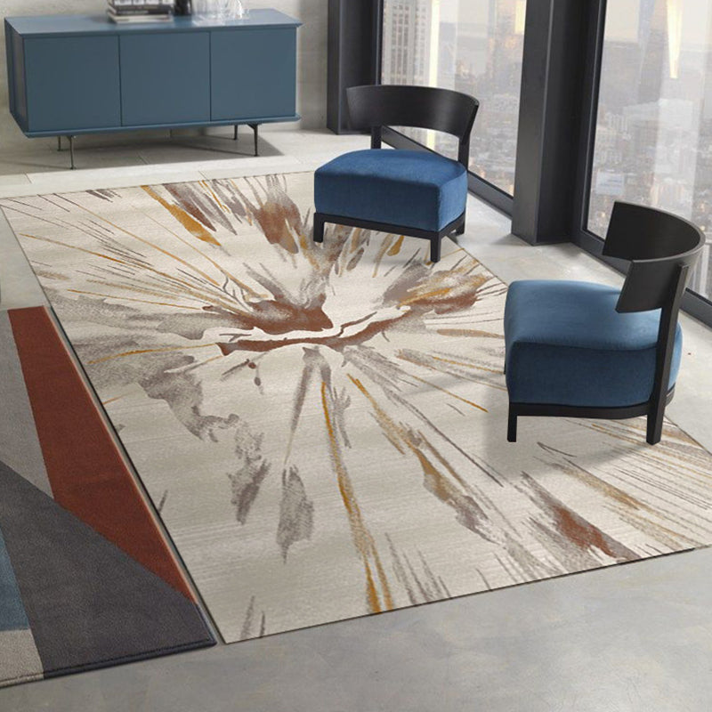 Abstract Indoor Rug Polyester Ink Painting Carpet Washable Area Rug for Living Room