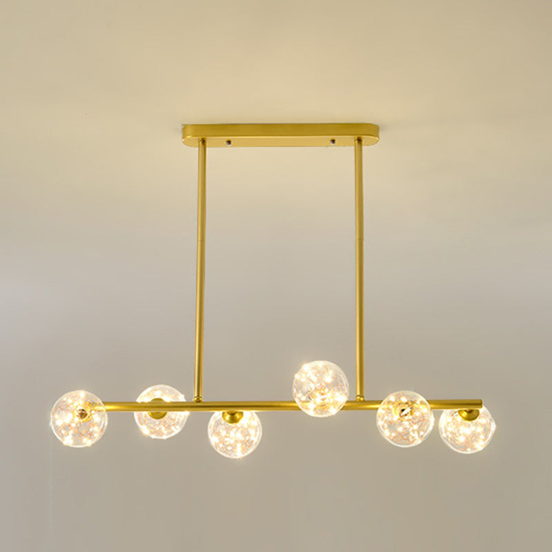 Moderna moda alla moda a LED a led a led a sospensione Luce in ferro battuto con tonalità di vetro puro