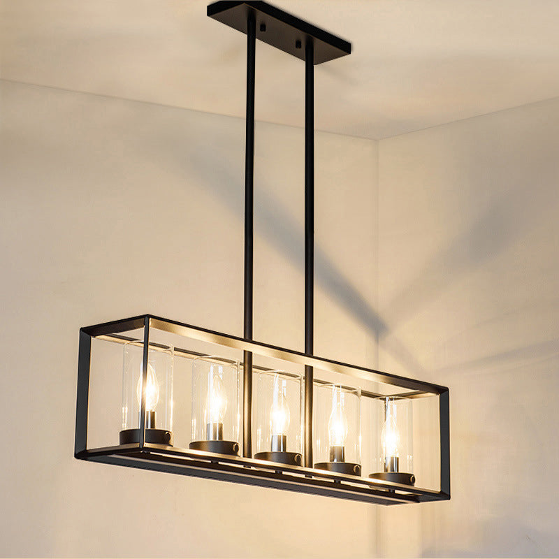 Lampadini del lampadario lineare industriale Smoke Glass Isola Lampadri per sala da pranzo