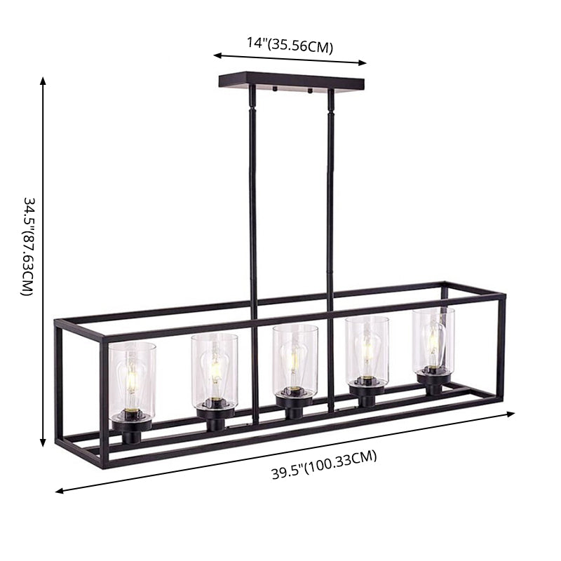 Lampadini del lampadario lineare industriale Smoke Glass Isola Lampadri per sala da pranzo
