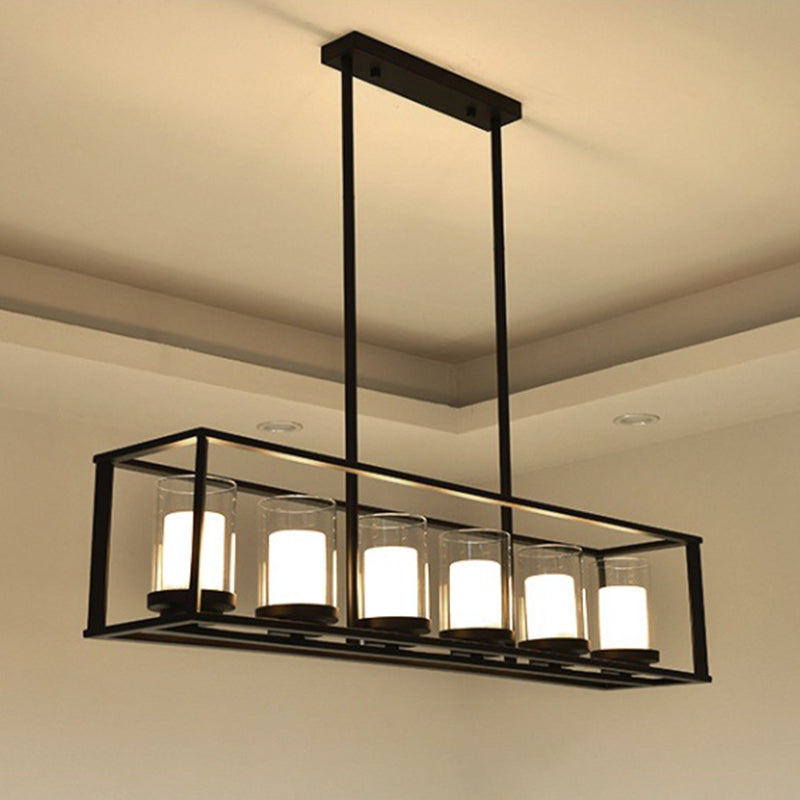 Lampadini del lampadario lineare industriale Smoke Glass Isola Lampadri per sala da pranzo