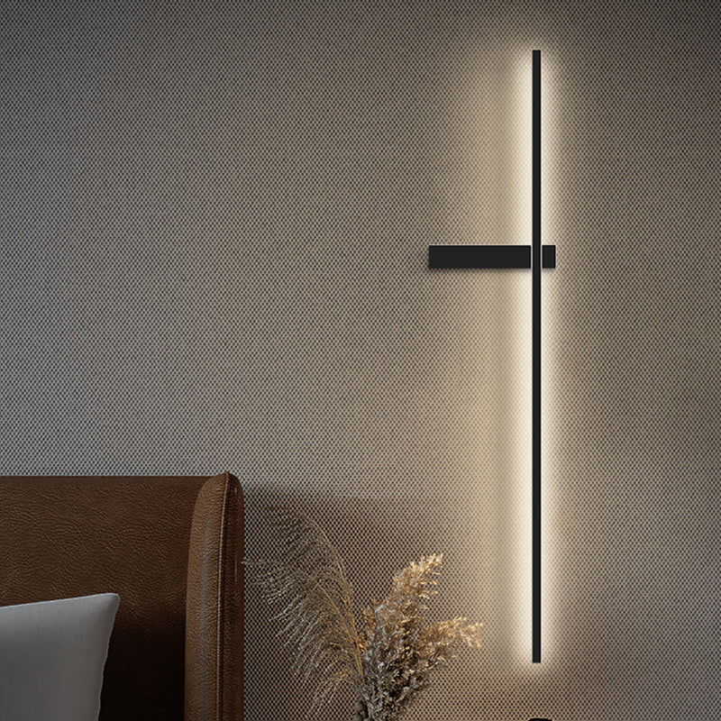 Moderno Minimalista Estilo lineal Luz montado en la pared lineal Ideas de iluminación de pared acrílica para sala de estar