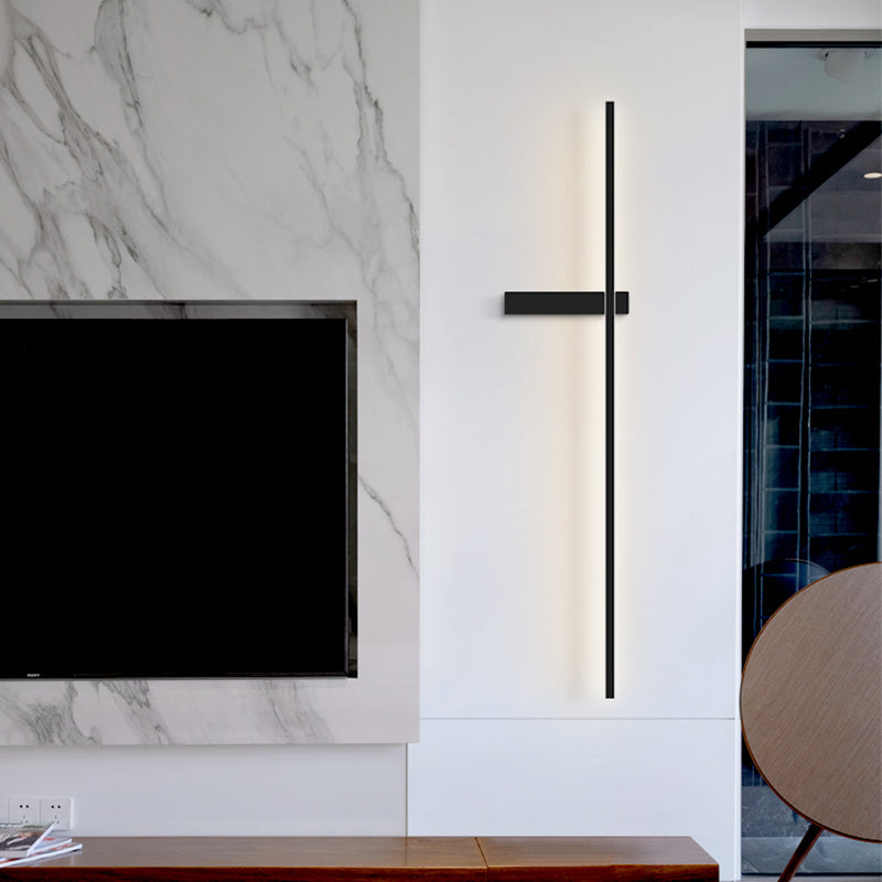Moderno Minimalista Estilo lineal Luz montado en la pared lineal Ideas de iluminación de pared acrílica para sala de estar