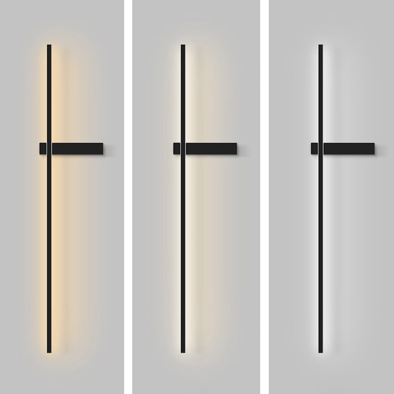 Moderno Minimalista Estilo lineal Luz montado en la pared lineal Ideas de iluminación de pared acrílica para sala de estar