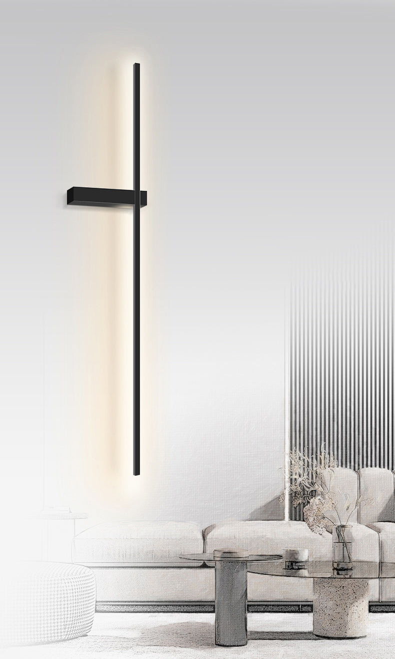 Moderno Minimalista Estilo lineal Luz montado en la pared lineal Ideas de iluminación de pared acrílica para sala de estar