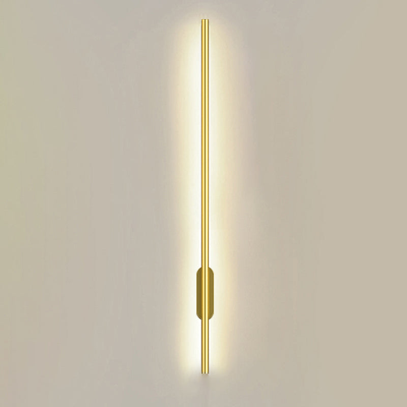 Moderne minimalistische lineaire wandgemonteerde verlichtingsmakerij Silica gelmuurverlichtingsideeën in gouden afwerking