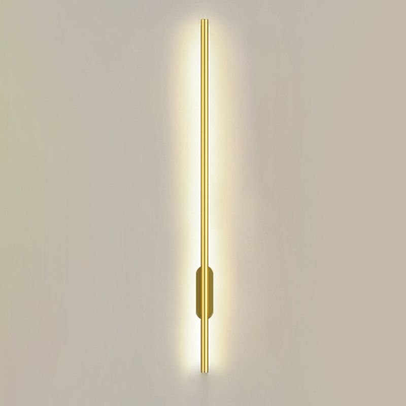 Modern Minimalist Linear Wall Mounted Light Fixture Silica Gel Wall Lighting Ideas In Gold Finish