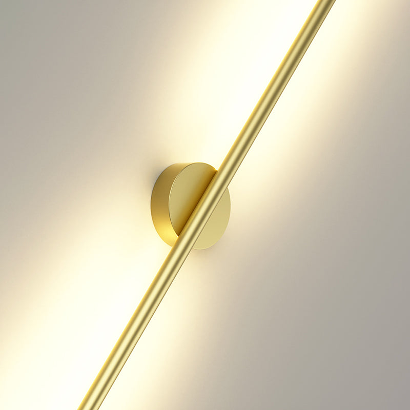 Modern Minimalist Linear Wall Mounted Light Fixture Silica Gel Wall Lighting Ideas In Gold Finish
