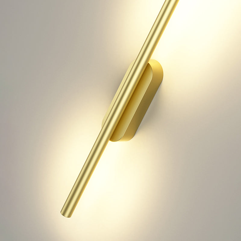 Modern Minimalist Linear Wall Mounted Light Fixture Silica Gel Wall Lighting Ideas In Gold Finish