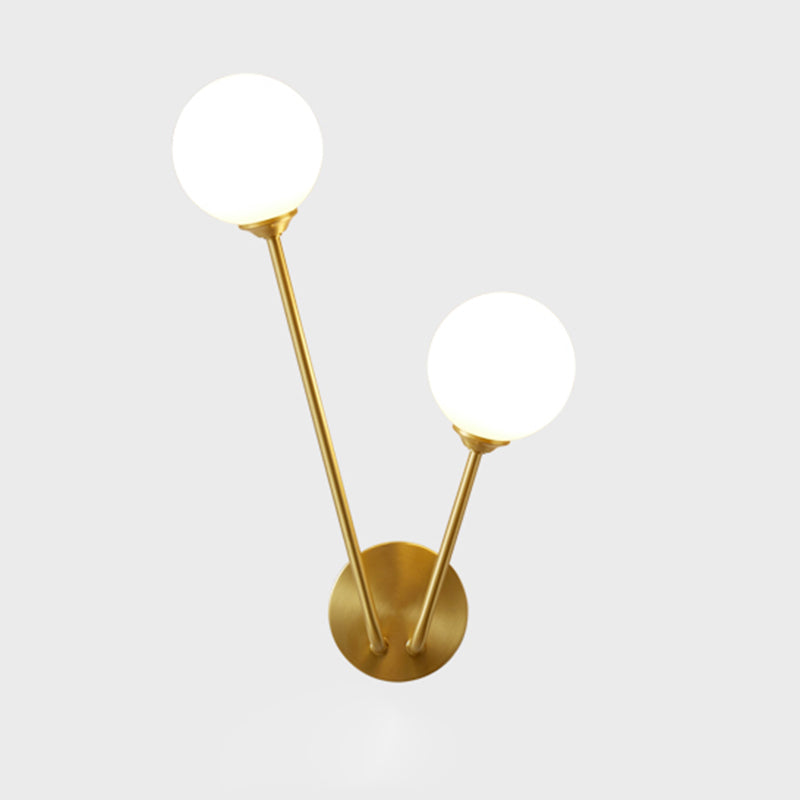 Modern Minimalist Style Wall Mounted Lighting Metal Sconce Light Fixture in Gold Finish for Bedroom