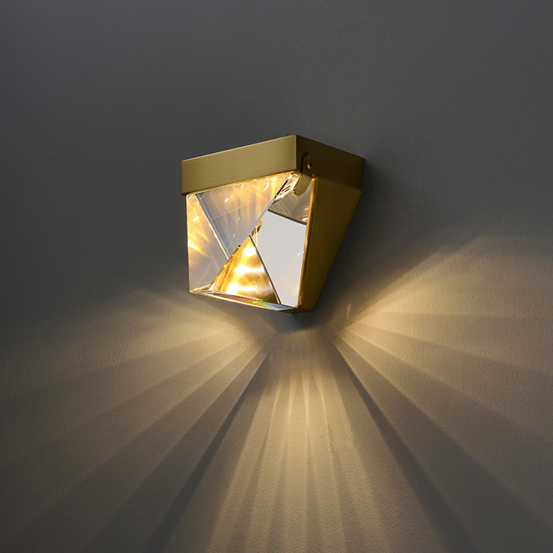 Modern Minimalist Style Geometric Wall Mounted Light Fixture Crystal 1 Light Wall Sconces for Bedroom