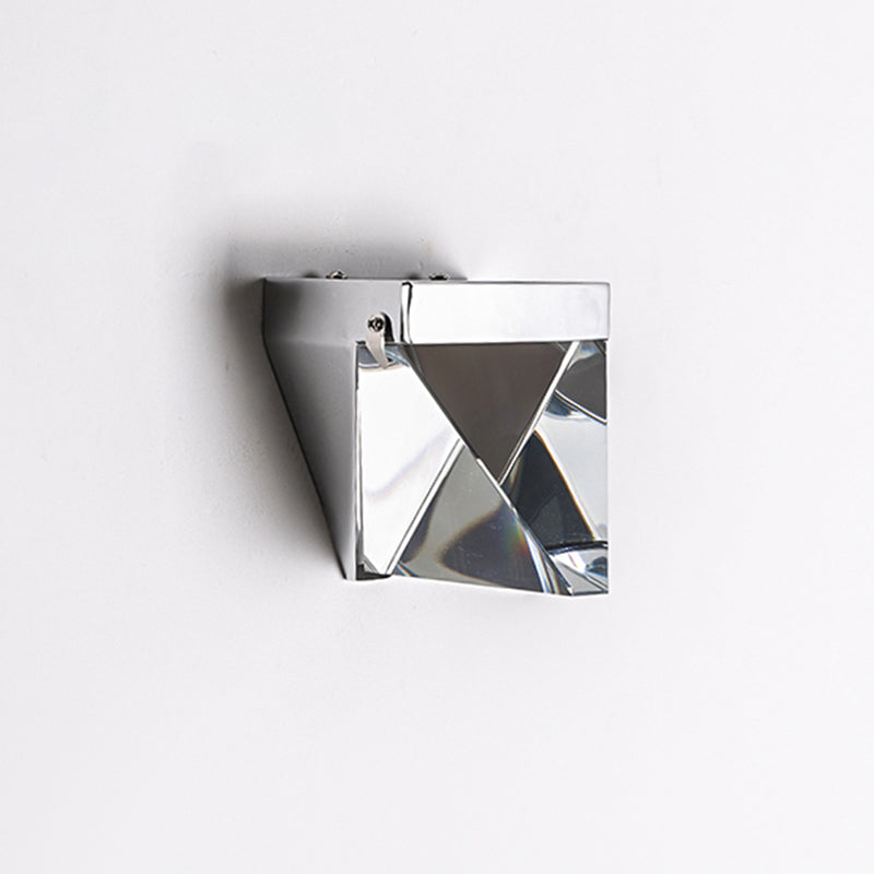 Modern Minimalist Style Geometric Wall Mounted Light Fixture Crystal 1 Light Wall Sconces for Bedroom