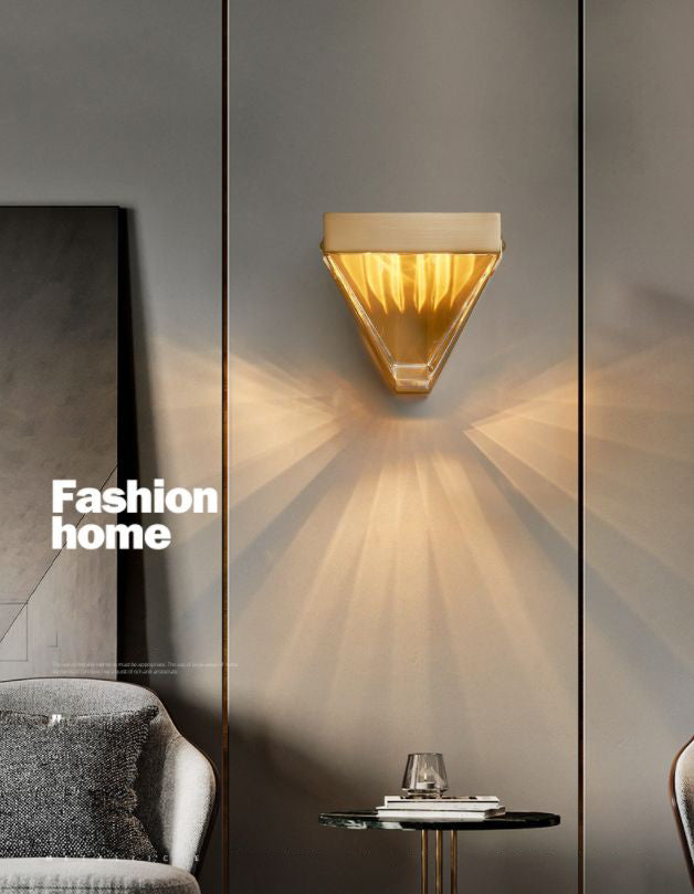 Modern Minimalist Style Geometric Wall Mounted Light Fixture Crystal 1 Light Wall Sconces for Bedroom
