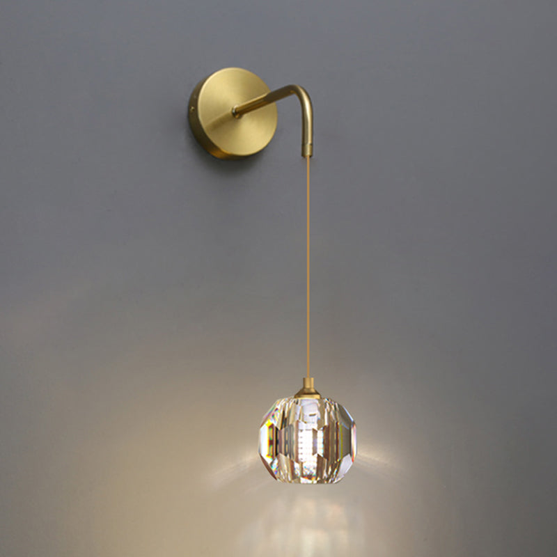 Light Modern Luxury Style Wall Mounted Light Fixture 1 Light Wall Light Sconces with Crystal Shade