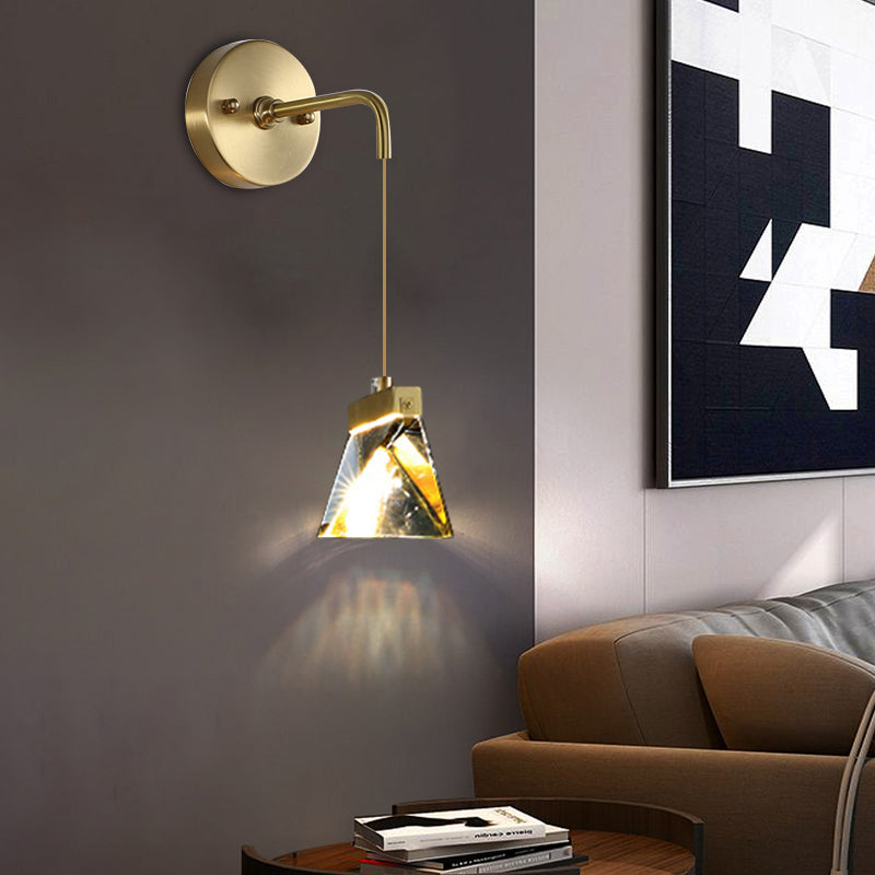 Light Modern Luxury Style Wall Mounted Light Fixture 1 Light Wall Light Sconces with Crystal Shade
