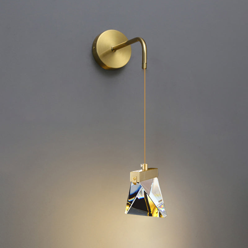 Light Modern Luxury Style Wall Mounted Light Fixture 1 Light Wall Light Sconces with Crystal Shade