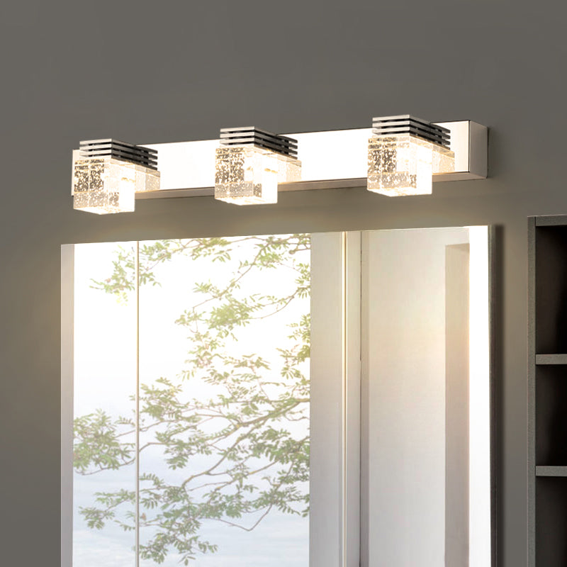 Modern Minimalist Style Cubic Vanity Wall Light Fixtures Crystal Vanity Mirror Lights for Bathroom