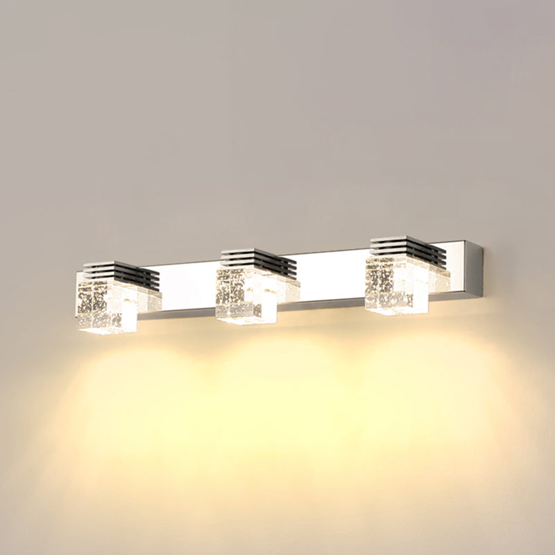 Modern Minimalist Style Cubic Vanity Wall Light Fixtures Crystal Vanity Mirror Lights for Bathroom