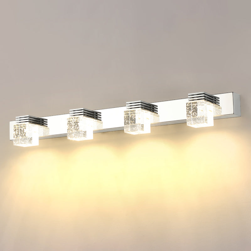 Modern Minimalist Style Cubic Vanity Wall Light Fixtures Crystal Vanity Mirror Lights for Bathroom