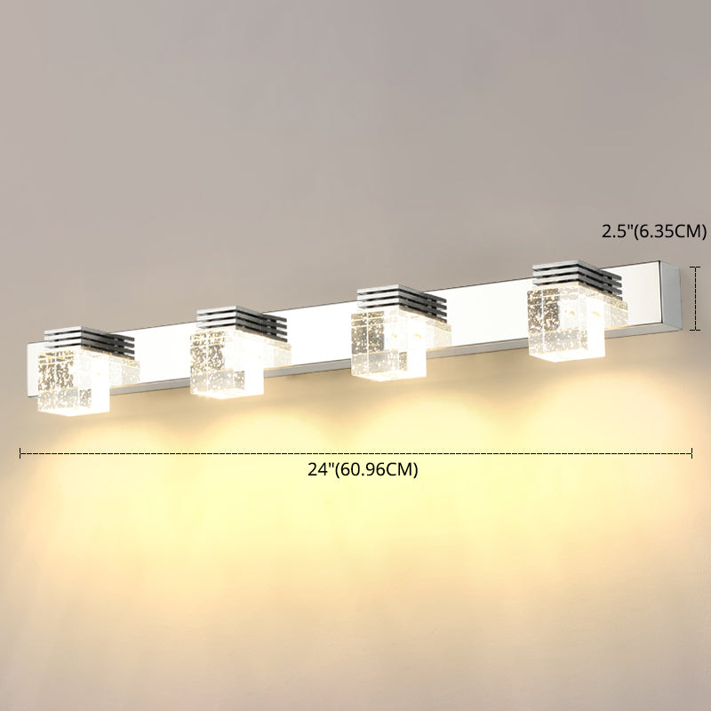 Modern Minimalist Style Cubic Vanity Wall Light Fixtures Crystal Vanity Mirror Lights for Bathroom