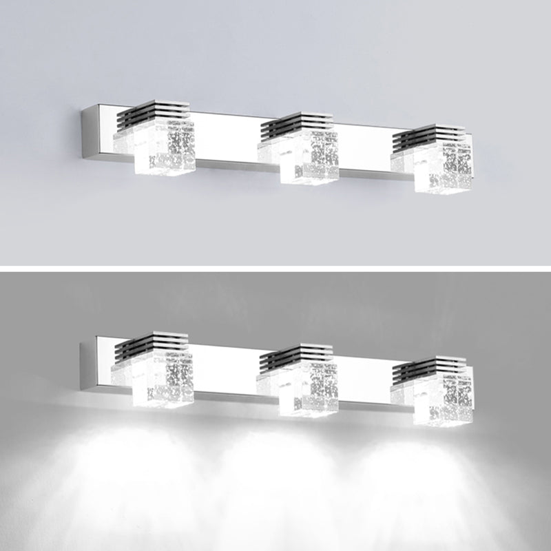Modern Minimalist Style Cubic Vanity Wall Light Fixtures Crystal Vanity Mirror Lights for Bathroom