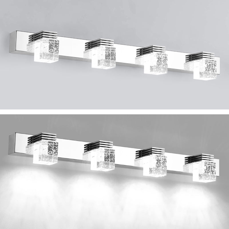 Modern Minimalist Style Cubic Vanity Wall Light Fixtures Crystal Vanity Mirror Lights for Bathroom