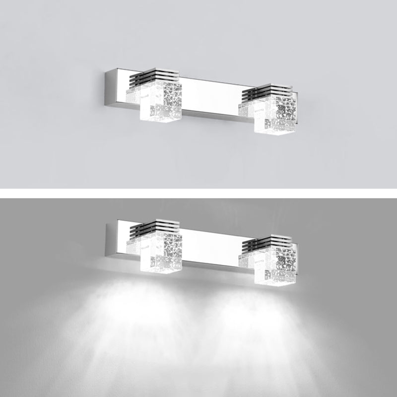 Modern Minimalist Style Cubic Vanity Wall Light Fixtures Crystal Vanity Mirror Lights for Bathroom