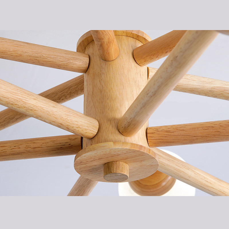 Luce a sospensione Sputnik Color Sputnik in moderna luce del soffitto in legno in stile creativo con tonalità di vetro opale