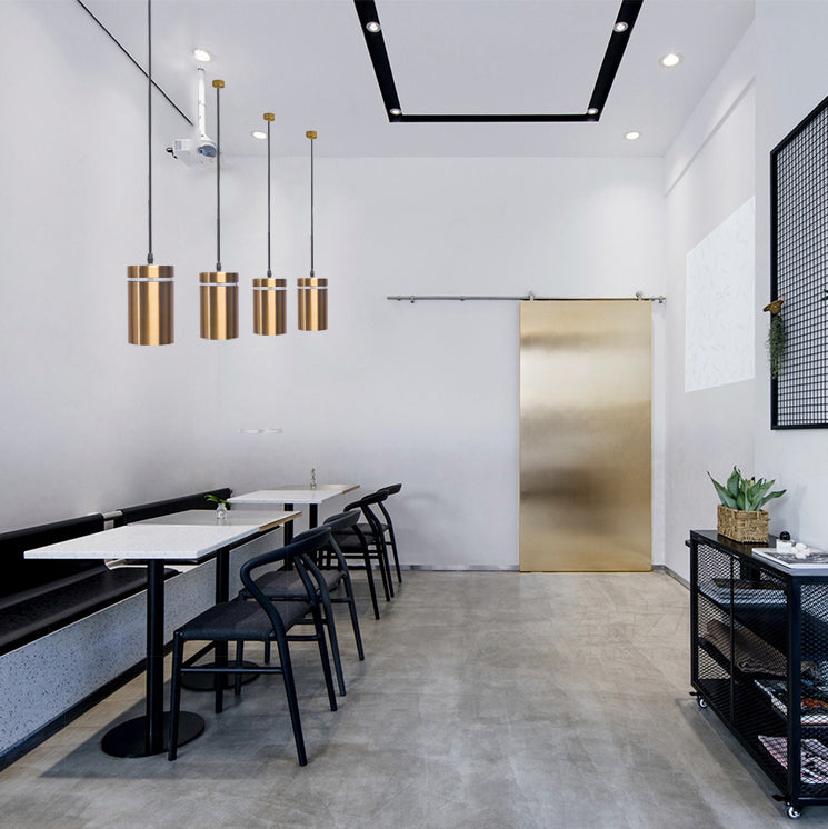 Cilindervorm eetkamer hanger aluminium 1-licht postmodern hangend licht in messing