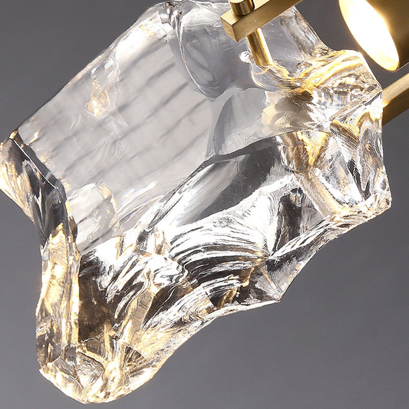 Luces colgantes geométricas de colgante geométricas de estilo de lujo 1 kit de luz colgante de luz con sombra de cristal