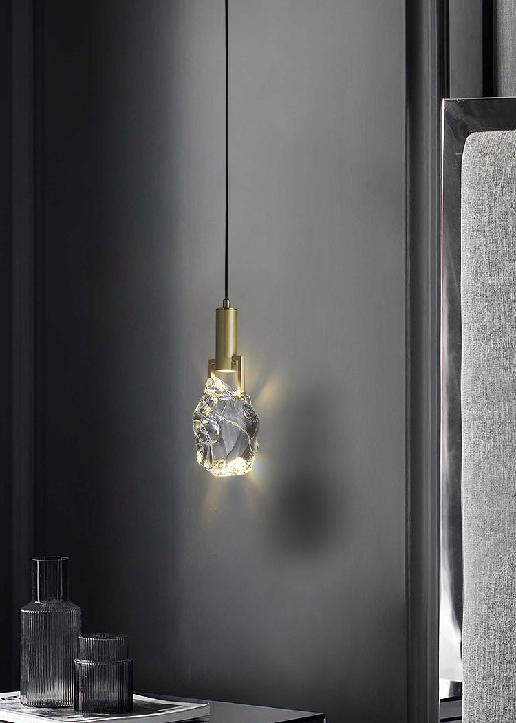 Luces colgantes geométricas de colgante geométricas de estilo de lujo 1 kit de luz colgante de luz con sombra de cristal