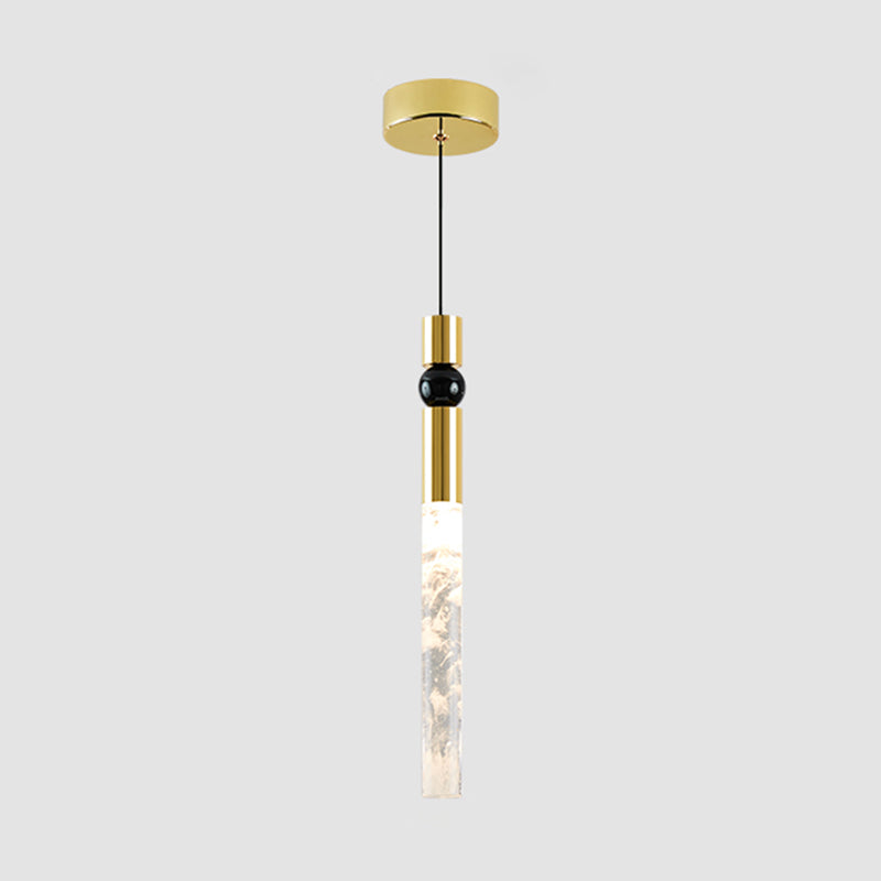 Tubular Crystal Drop Lamp Minimalistisch 1-licht LED-hanglamp Licht armatuur voor restaurant