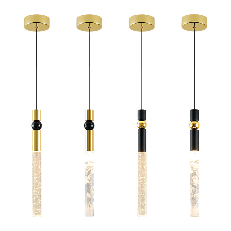 Tubular Crystal Drop Lamp Minimalistisch 1-licht LED-hanglamp Licht armatuur voor restaurant