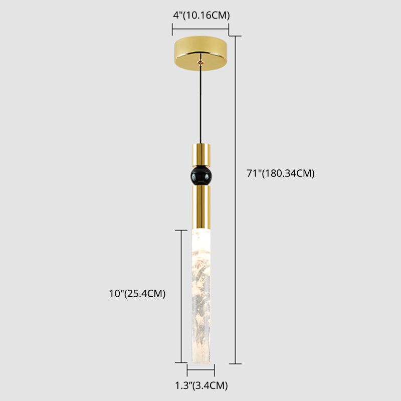 Tubular Crystal Drop Lamp Minimalistisch 1-licht LED-hanglamp Licht armatuur voor restaurant