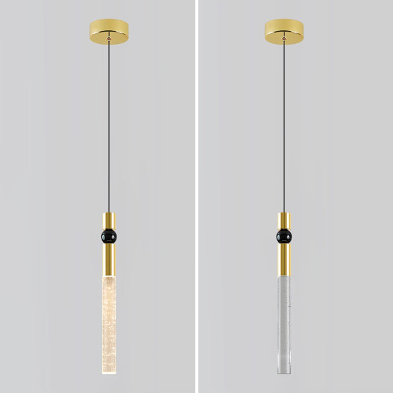Tubular Crystal Drop Lamp Minimalistisch 1-licht LED-hanglamp Licht armatuur voor restaurant