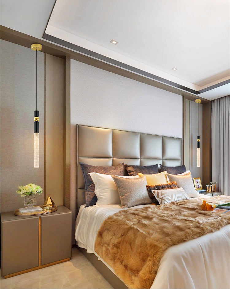 Tubular Crystal Drop Lamp Minimalistisch 1-licht LED-hanglamp Licht armatuur voor restaurant