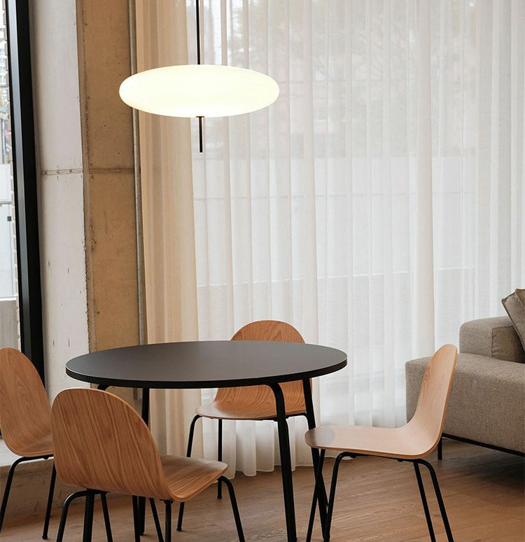 White Flying Saucer Suspension Pendant Simplicity 1 Head Acrylic Hanging Light for Dining Room