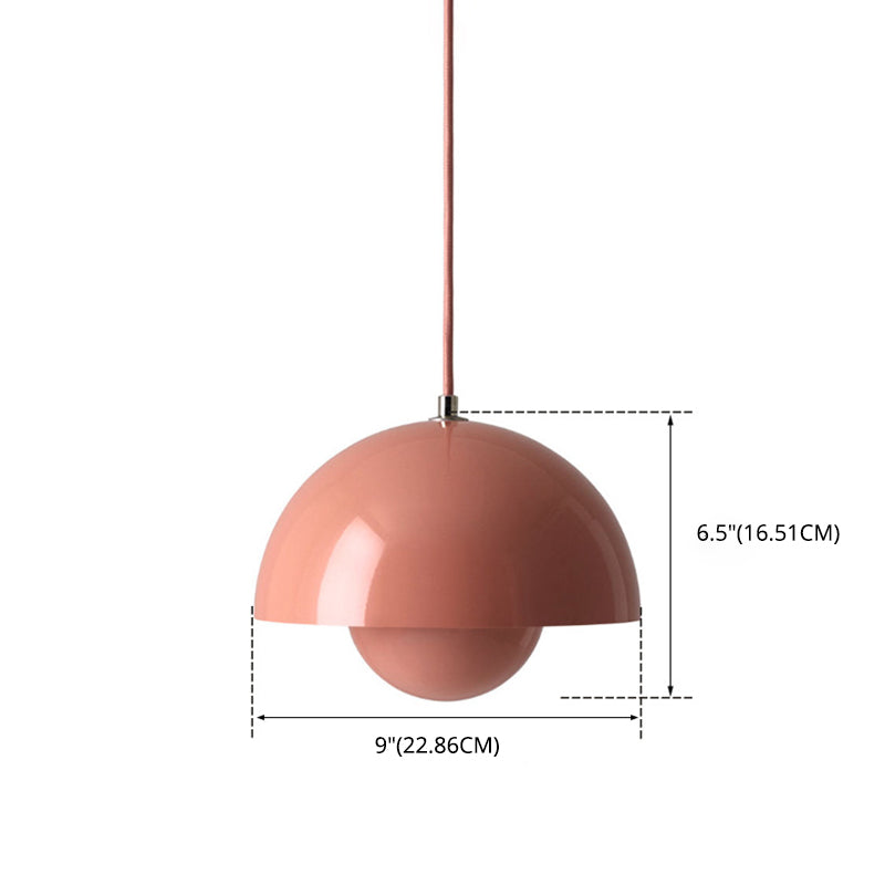 Modern Minimalist Style Globe Ceiling Pendant Light 1 Light Pendant Lighting with Metal Shade