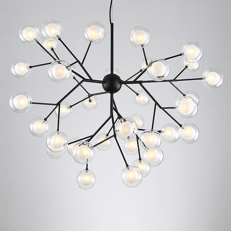 Wrought Iron Firefly Chandelier in Modern Luxury Style Glass Sputnik Pendant Light for Commercial Spaces