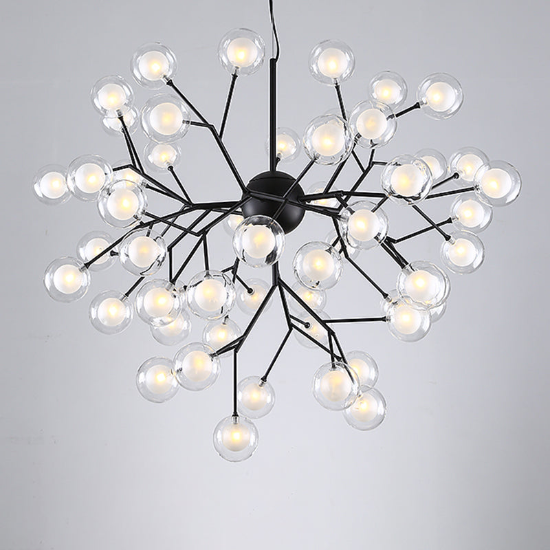 Wrought Iron Firefly Chandelier in Modern Luxury Style Glass Sputnik Pendant Light for Commercial Spaces